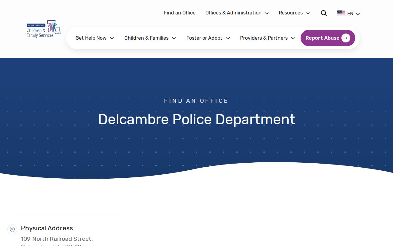 Delcambre Police Department official recent arrest contact listing